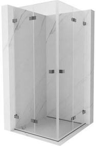 Mexen Lunar-F Duo, skladací sprchový kút 95 x 95 cm, 6mm číre sklo, grafitový profil, 836-095L-095P-95-00