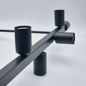 Luster na tyči ASTRID 8xE27/60W/230V čierna