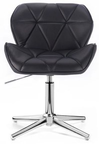 LuxuryForm DESIGN Stolička MILANO na striebornom kríži - čierna