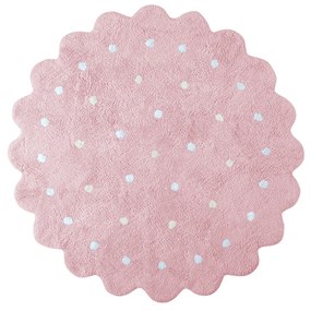 Lorena Canals koberce Ručne tkaný kusový koberec Little Biscuit Pink - 140x140 kytka cm
