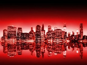 Manufakturer -  Tapeta Night New York - red