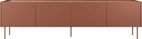 TV stolík Desin 220 cm - ceramic red / dub nagano
