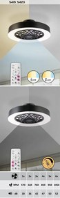 RABALUX Prisadené stropné LED osvetlenie s ventilátorom ADONIAS, 35W, teplá biela-studená biela, okrúhle, če