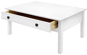 IDEA nábytok Konferenčný stolík TORINO biely, kovové úchytky