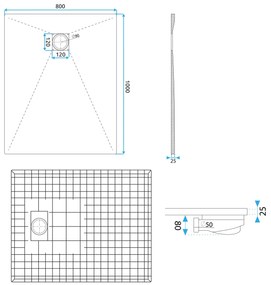 Rea Magnum White, SMC sprchová vanička 100x80x2,5 cm, biela, REA-K3335