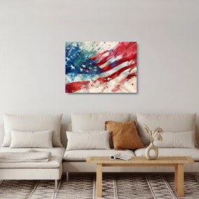 Sklenený obraz - Vlajka USA (70x50 cm)