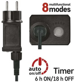 LED vianočný reťazec 200 LED / 8 funkcií, 25 m, IP44, viacfarebný