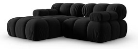 Čierna zamatová rohová pohovka (ľavý roh) Bellis – Micadoni Home