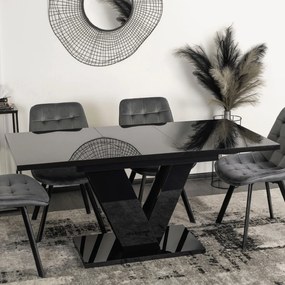JAKS Jedálenský stôl Clark 120 cm black gloss glamour