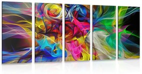 5-dielny obraz abstraktný farebný chaos Varianta: 100x50