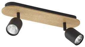 Bodové svietidlo TOP WOOD 2xGU10/10W/230V čierna/drevo