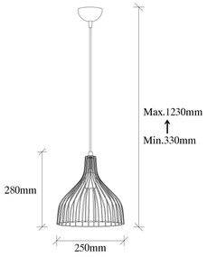 Závěsný lustr Cafu III zlatý