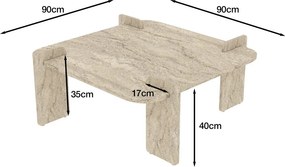 Konferenčný stolík Wolla (travertín). Akcia -19%. Vlastná spoľahlivá doprava až k Vám domov. 1144313