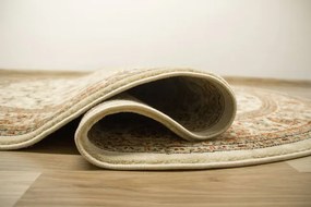 Koberec Super Rose D373A Ornament svetlobéžový / krémový ovál