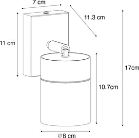 Vonkajšie nástenné svietidlo čierne AR70 nastaviteľné IP44 - Solo