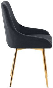 Sada 2 ks jedálenskej stoličky Elmira zamat - čierna