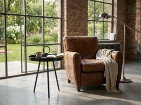 Záhradný odkladací stolík SIRVON kovový 50x70 cm, čierny