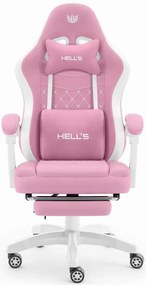 Pohodlná herná a kancelárska stolička HC-1015 s podnožkou - ružová