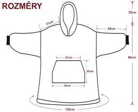 XPOSE® Detská mikinová deka s barančekom (malá) - tmavo modrá