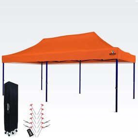 BRIMO Nožnicový párty stan EXCLUSIVE oceľ 3x6 m bez stien oranžový