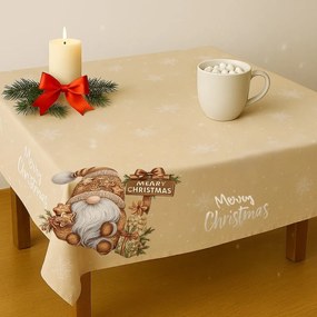 Vianočný obrus Škriatok hnedý 140x180cm TiaHome