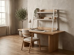 Polica na stôl VERTEX 90x95 cm, biela / dekor dub