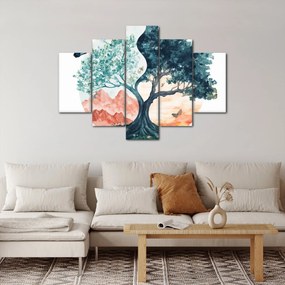 Obraz – Akvarelový strom plný života (150x105 cm)