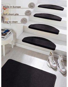 Súprava 15 čiernych koberčekov na schody Hanse Home Fancy, 23 x 65 cm