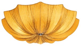 Dizajnové stropné svietidlo zlatá hodváb 52 cm 3-svetlo - Plu