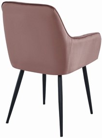 Ružová zamatová jedálenská stolička SOLDEN