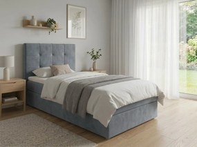 Čalúnená posteľ boxspring DIRELIS TRINITY 90x200 cm sivá Matrac: Bonell pružinová matrac