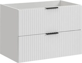 Závěsná skříňka pod umyvadlo Casad s deskou a košem na prádlo 100 cm bílá/dub wotan