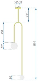 Stropné svietidlo APP964-2CP zlaté