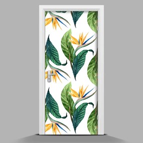 Samolepiace nálepky na dvere Tropické kvety wallmur-pl-f-73937119