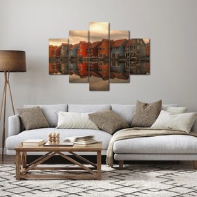 Obraz farebných domčekov (150x105 cm)