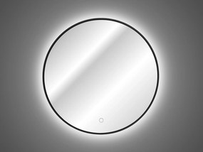 Comad Závesné zrkadlo s LED osvetlením Luna ⌀80 cm, čierna
