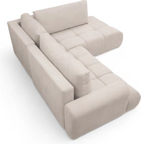 Rozkladacia rohová sedačka Lutario L pravá - béžová hydrofóbna pletenina Venice 2026