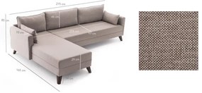 Rohová sedacia súprava KORFU do tvaru L, krémová, ľavé prevedenie