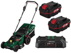 Parkside®  Aku kosačka Prma 40-Li D2 + Akumulátor 20 V 4 Ah, 2 kusy + Dvojitá nabíjačka na akumulátor 20 V 4,5 A  (800011567)