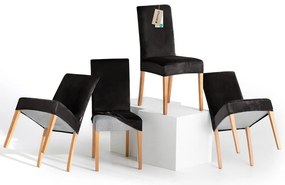 Čierne napínacie poťahy v súprave 4 ks na stoličku 48 cm Sento – Restilo