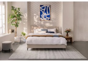 Béžová čalúnená dvojlôžková posteľ s matracom/s roštom 160x200 cm Noira Slim – Bonami Selection