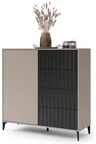 Komoda s zásuvkami RONJA taupe/čierna