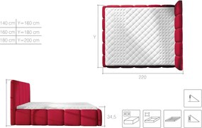 Dizajnová čalúnená posteľ MIRA, 200x160, sivá (berlín 01/iba rám postele/beg_01_co_1.6)