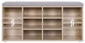 Lavička na topánky s priehradkami, čalúnené sedenie, 48x105x30cm