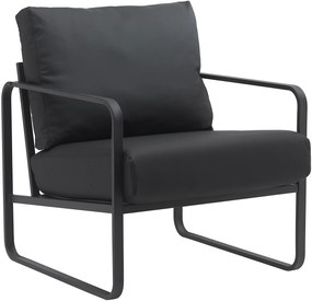 Design-Shop Kreslo Manea - koženka / kov - Čierna