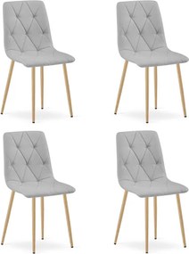 Set štyroch jedálenských stoličiek LIBRA svetlosivé / hnedé nohy (4 ks)