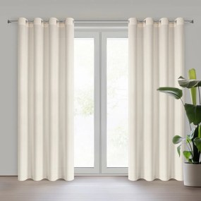 ZÁVES NA KRÚŽKOCH ADELINA 140X250 CM KRÉMOVÁ