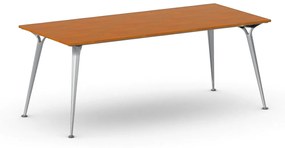 Kancelársky stôl PRIMO ALFA, sivostrieborná podnož, 2000 x 900 mm, čerešňa