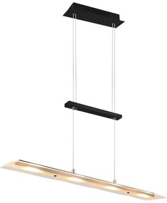 Čierne LED závesné svietidlo so skleneným tienidlom Milos – Trio