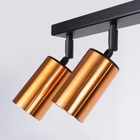 Sollux SL.1380 - Bodové svietidlo WINX 6xGU10/10W/230V čierna/meď